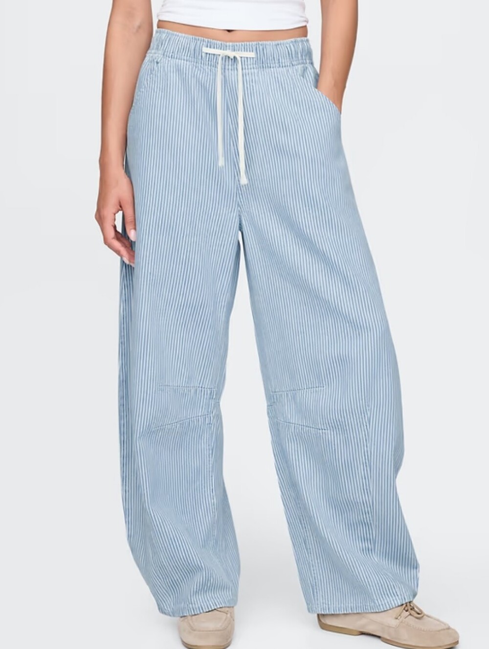 @Gap Horseshoe Easy Striped Mid Rise Jeans Size XL Wide Leg - Picture 2 of 11